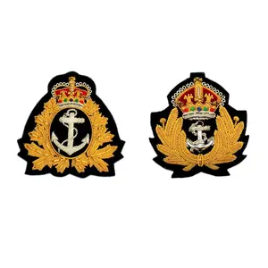 Insigne de blazer brodé en fil de métal de régiment de conception personnalisée le plus vendu Badges de broderie faits à la main de haute qualité - Product Image 1