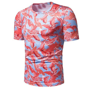 2023 camisetas de punto de talla grande para hombre con logotipo personalizado impreso hechas de algodón/fibra de bambú camiseta de sublimación de promoción al por mayor - Product Image 1