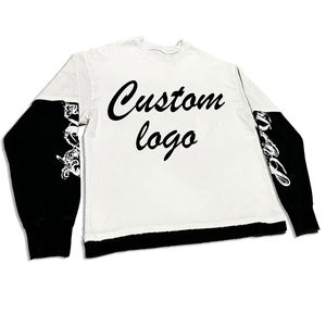 เสื้อยืดแขนยาวทรงโอเวอร์ไซส์แบบใหม่ ผ้าสองชั้น คุณภาพสูง รับสั่งทำ เสื้อยืดผู้ชาย - Product Image 1