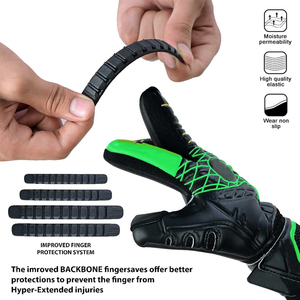 Gants de gardien de but de football en latex, personnalisés, professionnels, imperméables, respirants, à doigts entiers, avec sangle de poignet réglable - Product Image 2