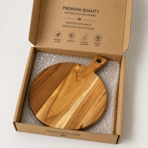 Planche à pizza ronde en bois d'acacia personnalisée avec poignée, plateau de service robuste pour la cuisine et la charcuterie, vente en gros - Product Image 5