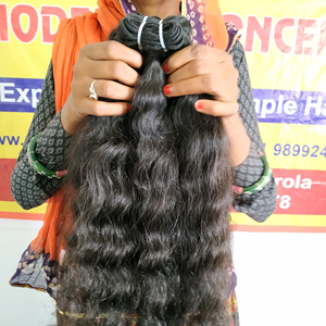 Cabello Indio Virgen al Por Mayor a Precio de Fábrica, Paquete de Cabello Ondulado 100% Humano, Extensiones de Cabello Humano Natural Ondulado de Proveedores de Cabello Virgen - Product Image 3