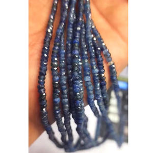 5 brins de saphir bleu naturel 4-5mm perles à facettes Rondelle 376 Ct Lot Iroc ventes 16 pouces de longueur collier de perles de pierres précieuses - Product Image 4