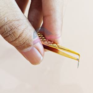 แหนบขนตาสแตนเลสสตีล90องศาทนทานเคลือบทองฉลากตามต้องการ - Product Image 3