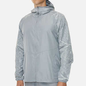 Veste coupe-vent imperméable à sublimation personnalisée pour homme avec capuche et fermeture éclair, veste coupe-vent tendance pour homme - Product Image 2