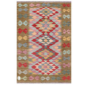 พรมกิลิมไมมาณา อัฟกานิสถาน ขนาด 159 x 109 ซม. ชุดพรมพื้นเมืองแบบดั้งเดิมของอัฟกานิสถาน - Product Image 1