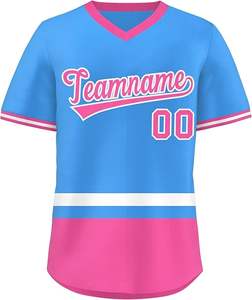 Maillot d'entraînement de joueur de baseball le plus populaire pas cher prix col en V conception personnalisée maillots de baseball et de softball - Product Image 2