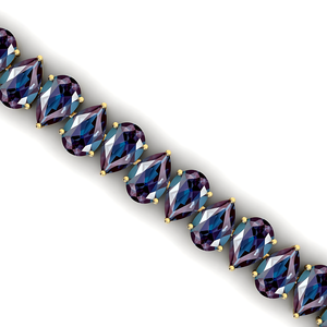 Pulsera de cadena de tenis para mujer, pulsera de mano, joyería fina, oro de 14K, corte de pera, piedra de Alejandrita cultivada en laboratorio, pulsera de tenis para mujer - Product Image 5