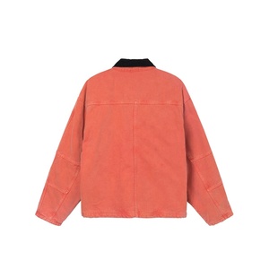 Veste de travail pour hommes Atelier personnalisé Veste de travail en toile utilitaire en coton sergé très résistante Veste en jean de travail à fermeture éclair en métal pour hommes - Product Image 2