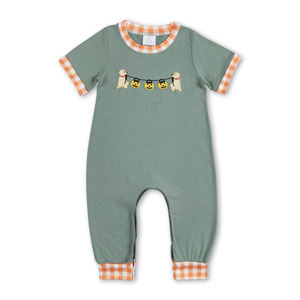 OEM/ODM/RTS Conjuntos de ropa casual para bebés y niños, peleles de manga corta con diseño de calabaza para Halloween - Product Image 4