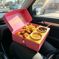 Boîte à repas jetable personnalisée en papier pour restauration rapide avec compartiment à sauce pour poulet frit à emporter