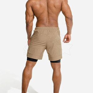 Pantalones cortos profesionales de gimnasio para hombre, pantalones cortos de entrenamiento de secado rápido de alta calidad para trotar, culturismo, patrón sólido, tejido no tejido - Product Image 3
