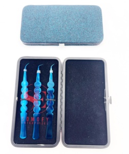 Pince à épiler professionnelle en acier inoxydable de qualité supérieure, logo personnalisable, précision, antistatique, durable, pour cils - Product Image 3
