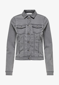 Chaqueta vaquera OEM gris medio de alta calidad para mujer, bolsillos en el pecho y cierre de botones diseñado para mujer, comodidad para todas las estaciones - Product Image 6