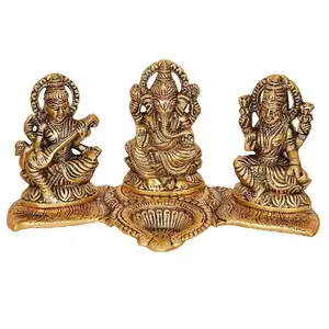 真鍮装飾品インド手工芸品Lord Laxmi Ganesha Diya Idols Statue Figurine装飾装飾ホームベストプライス卸売