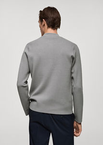 Prix de gros, pull pour homme à col montant zippé sur mesure, 100% coton tricoté, manches longues - Product Image 3