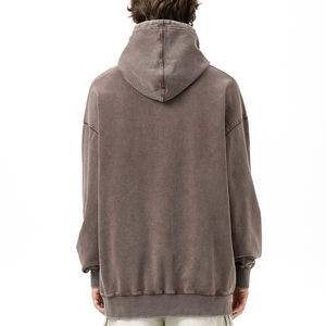 Prix de gros sur mesure de haute qualité, sweat à capuche en polaire surdimensionné, en coton mélangé décontracté, techniques de broderie - Product Image 2