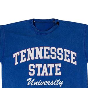 เสื้อยืดแขนสั้นของผู้ชายสำหรับมรดกของมหาวิทยาลัยของรัฐเสื้อยืดผ้าเทอร์รี่ระบายอากาศแนววินเทจผ้าพิมพ์ลายด้านหน้า - Product Image 3