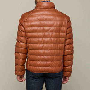 Nueva llegada de los hombres de gran tamaño de cuero Puffer chaqueta Stand Collar cálido invierno Casual Hip Hop Streetwear prendas de vestir exteriores - Product Image 2