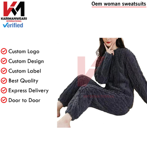 <b>Women's</b> Plus Size Eco-Friendly Soft Cozy Hooded Solid Pajama Set Plush Sleepwear Thick Pullover Top Pants Summer Tracksuits - Product Image 6