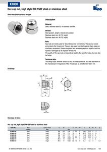 Tuerca Cónica Hexagonal Brillante de Acero Inoxidable A4 M8 DIN 1587 K1800, Fijación Roscada para Conexiones Decorativas con Tornillos - Product Image 5