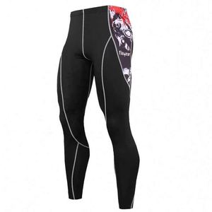 Leggings de compression de gymnastique hautement extensibles OEM Leggings de sport respirants pour hommes avec impression numérique Spandex - Product Image 5