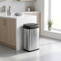 Poubelle intelligente à capteur en acier inoxydable 30L, très vendue, avec couvercle, pour usage intérieur
