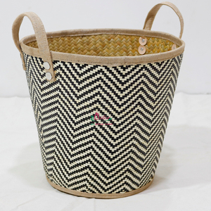 Panier de rangement en feuilles de palmier écologiques, fait à la main, boîte décorative durable pour l'organisation de la maison - Product Image 2