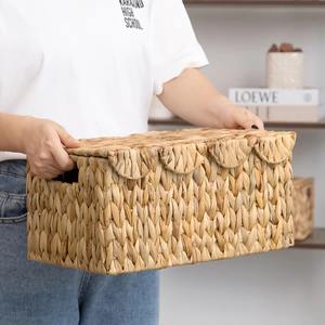 Panier de rangement en osier avec couvercle à bord festonné, panier de rangement fait à la main, vente en gros, écologique, fabriqué au Vietnam - Product Image 6