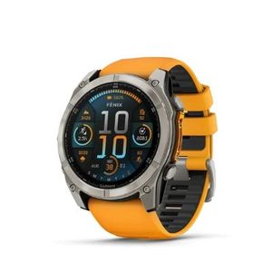 Reloj Inteligente GPS Multideporte Garmin fenix 8 de Alta Calidad, 51 mm, AMOLED, Premium, con Correa de Titanio Naranja Chispa/Grafito - Product Image 1