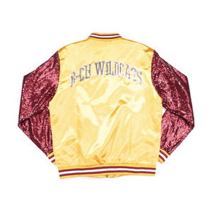 Haute qualité hommes Satin Varsity veste col montant Satin Baseball hiver Senior blanc Satin Varsity veste pour hommes - Product Image 2