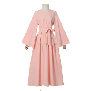 Abaya elegante y elegante para mujer, transpirable, sedoso, polietersulfona, manga larga, ligero, vestido musulmán, diseños personalizados - Product Image 1