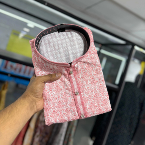 Para Hombre Tradicional Kurta Con Pijama en Algodón Con Lucknowi Trabajo e Imprimir Kurta diseños al por mayor - Product Image 1