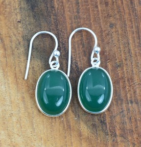 Bijoux pour femmes Boucles d'oreilles style bohème en argent sterling 925 Onyx vert Boucles d'oreilles tendance faites à la main Cadeau pour femmes - Product Image 2