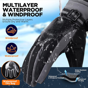 Gants d'hiver isolés et chauds avec logo et étiquettes personnalisés Conception adaptée aux écrans tactiles pour les activités hivernales en plein air - Product Image 3