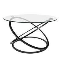 Table d'appoint en verre trempé, tables basses écologiques pour salon, tables basses rondes rétro, miroir de salon moderne de luxe