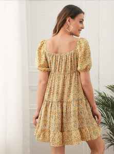 Luxueux coton imprimé Maxi longue robe à manches courtes plage bohème Maxi robe pour les femmes - Product Image 2