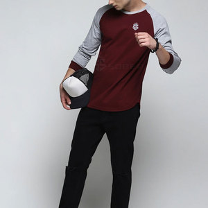 เสื้อยืดออกกำลังกายแขนยาวสำหรับผู้ชาย แบบสั่งทำพิเศษ เนื้อผ้าหนา คอกลม ถักจากโพลีเอสเตอร์/คอตตอน ระบายอากาศได้ดี แห้งเร็ว คุณภาพสูง - Product Image 4