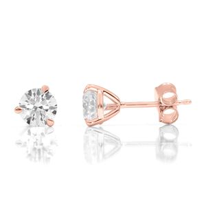 Round Diamond Prong <b>Set</b> <b>Stud</b> <b>Earrings</b> - Product Image 4
