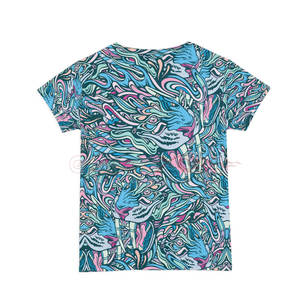 Camiseta de sublimación personalizada para mujer Camiseta de sublimación estampada informal de ajuste suave de poliéster para verano - Product Image 2