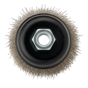 Brosse à fil métallique en acier inoxydable de qualité supérieure et durable pour le traitement et le polissage des surfaces métalliques, disponible au prix d'usine - Product Image 1