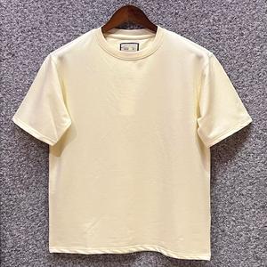 300GSM 100% algodón orgánico Cruz Terry camisetas peso pesado de gran tamaño cuello redondo etiqueta personalizada diseño sólido patrón en blanco OEM ODM - Product Image 1