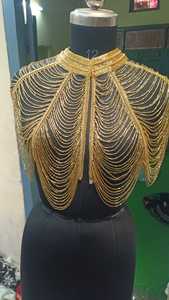 Cape burlesque élégante avec des brins perlés Cape à paillettes pour les occasions de club de fête s'attache au cou Beaux vêtements de festival - Product Image 4