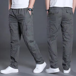 Pantalones Cargo Casuales para Hombre, Cintura Alta, Corte Regular, Ligeros, de Lana Peinada, para Senderismo al Aire Libre, Bordados, Lavado a la Piedra, Servicio OEM - Product Image 6