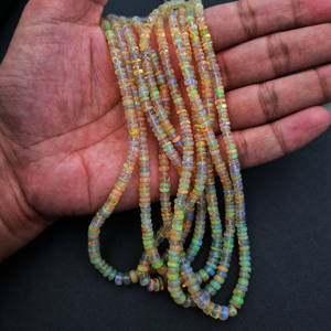 Ópalo de fuego etíope de calidad AA, 4-6mm, Rondell, liso, 16 pulgadas, 47 CT, Blanco Natural, 20mm, corte facetado, fabricación de joyas sueltas, piedras preciosas - Product Image 4