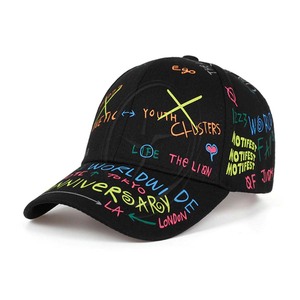 Hommes et femmes casquettes de soleil réglables hip hop papa chapeaux Graffiti impression casquette de baseball 100% coton mode chapeau décontracté - Product Image 1