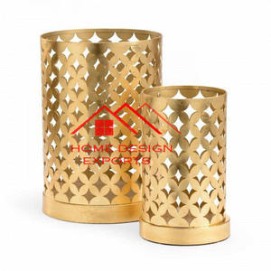 Portavelas de Metal con acabado dorado de Metal de aluminio fundido con vidrio votivo último diseño hogar sala de estar Decoración de mesa uso - Product Image 4
