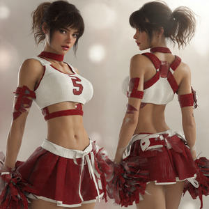 Uniforme de cheerleading imprimé de haute qualité jaune et blanc OEM/ODM pour filles |   Ensemble de tenue de cheerleading personnalisé avec logo, 100% polyester - Product Image 5