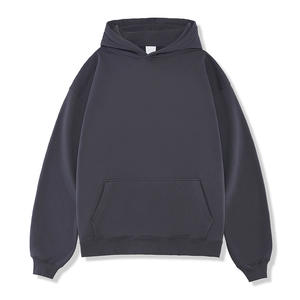 Sweat à capuche de luxe pour homme imprimé personnalisé polaire éponge brodé épaule tombante sans ficelle pull uni lourd - Product Image 5