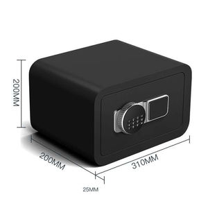 घरेलू सुरक्षा के लिए इलेक्ट्रॉनिक डिजिटल फिंगरप्रिंट लॉक के साथ सुरक्षित मिनी मेटल मनी कैश बॉक्स - Product Image 5